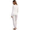 image:imageWiWi Soft Underwear for Women Thermal Long Johns Sets Super Warm Base Layer Top Pants Pajamas Set Viscose from Bamboo S3XBraw White