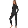 image:imageWiWi Soft Underwear for Women Thermal Long Johns Sets Super Warm Base Layer Top Pants Pajamas Set Viscose from Bamboo S3XCblack