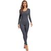 image:imageWiWi Soft Underwear for Women Thermal Long Johns Sets Super Warm Base Layer Top Pants Pajamas Set Viscose from Bamboo S3XCcharcoal