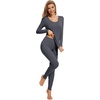 image:imageWiWi Soft Underwear for Women Thermal Long Johns Sets Super Warm Base Layer Top Pants Pajamas Set Viscose from Bamboo S3XCcharcoal