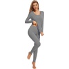 image:imageWiWi Soft Underwear for Women Thermal Long Johns Sets Super Warm Base Layer Top Pants Pajamas Set Viscose from Bamboo S3XCgrey