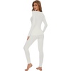 image:imageWiWi Soft Underwear for Women Thermal Long Johns Sets Super Warm Base Layer Top Pants Pajamas Set Viscose from Bamboo S3XCwhite