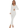 image:imageWiWi Soft Underwear for Women Thermal Long Johns Sets Super Warm Base Layer Top Pants Pajamas Set Viscose from Bamboo S3XCwhite