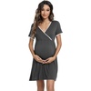 image:imageWiWi Soft Viscose from Bamboo 3 in 1 MaternityDeliveryNursing Labor Nightgowns Breastfeeding Sleep Shirt Gowns SXXLAcharcoal