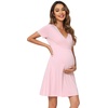 image:imageWiWi Soft Viscose from Bamboo 3 in 1 MaternityDeliveryNursing Labor Nightgowns Breastfeeding Sleep Shirt Gowns SXXLApink