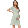 image:imageWiWi Soft Viscose from Bamboo 3 in 1 MaternityDeliveryNursing Labor Nightgowns Breastfeeding Sleep Shirt Gowns SXXLAsage Green