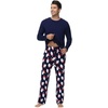 image:imageWiWi Super Soft Cooling Pajamas for Men Viscose Bamboo Long Sleeve Pj Set Crew Neck Loungewear with Pockets SXXLAnavysanta Claus on Navy