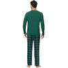 image:imageWiWi Super Soft Cooling Pajamas for Men Viscose Bamboo Long Sleeve Pj Set Crew Neck Loungewear with Pockets SXXLApine Greengreen Plaid