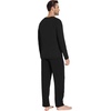image:imageWiWi Super Soft Cooling Pajamas for Men Viscose Bamboo Long Sleeve Pj Set Crew Neck Loungewear with Pockets SXXLCblack
