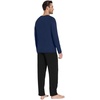 image:imageWiWi Super Soft Cooling Pajamas for Men Viscose Bamboo Long Sleeve Pj Set Crew Neck Loungewear with Pockets SXXLCdark Blueblack