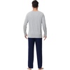 image:imageWiWi Super Soft Cooling Pajamas for Men Viscose Bamboo Long Sleeve Pj Set Crew Neck Loungewear with Pockets SXXLClight Heather Greynavy