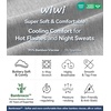 image:imageWiWi Super Soft Cooling Pajamas for Men Viscose Bamboo Long Sleeve Pj Set Crew Neck Loungewear with Pockets SXXLClight Heather Greynavy