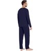 image:imageWiWi Super Soft Cooling Pajamas for Men Viscose Bamboo Long Sleeve Pj Set Crew Neck Loungewear with Pockets SXXLCnavy