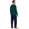 image:imageWiWi Super Soft Cooling Pajamas for Men Viscose Bamboo Long Sleeve Pj Set Crew Neck Loungewear with Pockets SXXLCpeacock Greennavy