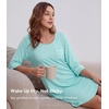 image:imageWiWi Super Soft Nightgowns for Women 34 Sleeve Cooling Nightshirts Sleepwear Bamboo Viscose Dress S4XAaqua