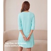image:imageWiWi Super Soft Nightgowns for Women 34 Sleeve Cooling Nightshirts Sleepwear Bamboo Viscose Dress S4XAaqua