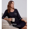 image:imageWiWi Super Soft Nightgowns for Women 34 Sleeve Cooling Nightshirts Sleepwear Bamboo Viscose Dress S4XAblack