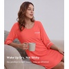 image:imageWiWi Super Soft Nightgowns for Women 34 Sleeve Cooling Nightshirts Sleepwear Bamboo Viscose Dress S4XAcoral