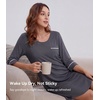 image:imageWiWi Super Soft Nightgowns for Women 34 Sleeve Cooling Nightshirts Sleepwear Bamboo Viscose Dress S4XAdark Grey
