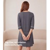 image:imageWiWi Super Soft Nightgowns for Women 34 Sleeve Cooling Nightshirts Sleepwear Bamboo Viscose Dress S4XAdark Grey