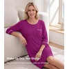 image:imageWiWi Super Soft Nightgowns for Women 34 Sleeve Cooling Nightshirts Sleepwear Bamboo Viscose Dress S4XAdark Reddish Purple