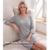image:imageWiWi Super Soft Nightgowns for Women 34 Sleeve Cooling Nightshirts Sleepwear Bamboo Viscose Dress S4XAheather Grey