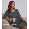 image:imageWiWi Super Soft Nightgowns for Women 34 Sleeve Cooling Nightshirts Sleepwear Bamboo Viscose Dress S4XAiron Grey