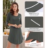 image:imageWiWi Super Soft Nightgowns for Women 34 Sleeve Cooling Nightshirts Sleepwear Bamboo Viscose Dress S4XAiron Grey