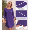 image:imageWiWi Super Soft Nightgowns for Women 34 Sleeve Cooling Nightshirts Sleepwear Bamboo Viscose Dress S4XAlilac