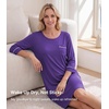 image:imageWiWi Super Soft Nightgowns for Women 34 Sleeve Cooling Nightshirts Sleepwear Bamboo Viscose Dress S4XAlilac