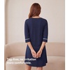 image:imageWiWi Super Soft Nightgowns for Women 34 Sleeve Cooling Nightshirts Sleepwear Bamboo Viscose Dress S4XAnavy