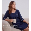 image:imageWiWi Super Soft Nightgowns for Women 34 Sleeve Cooling Nightshirts Sleepwear Bamboo Viscose Dress S4XAnavy