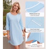 image:imageWiWi Super Soft Nightgowns for Women 34 Sleeve Cooling Nightshirts Sleepwear Bamboo Viscose Dress S4XApale Blue