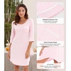 image:imageWiWi Super Soft Nightgowns for Women 34 Sleeve Cooling Nightshirts Sleepwear Bamboo Viscose Dress S4XApink