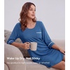 image:imageWiWi Super Soft Nightgowns for Women 34 Sleeve Cooling Nightshirts Sleepwear Bamboo Viscose Dress S4XAprussian Blue