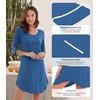 image:imageWiWi Super Soft Nightgowns for Women 34 Sleeve Cooling Nightshirts Sleepwear Bamboo Viscose Dress S4XAprussian Blue