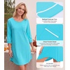 image:imageWiWi Super Soft Nightgowns for Women 34 Sleeve Cooling Nightshirts Sleepwear Bamboo Viscose Dress S4XAturquoise