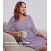 image:imageWiWi Super Soft Nightgowns for Women 34 Sleeve Cooling Nightshirts Sleepwear Bamboo Viscose Dress S4XAviolet