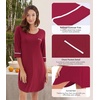 image:imageWiWi Super Soft Nightgowns for Women 34 Sleeve Cooling Nightshirts Sleepwear Bamboo Viscose Dress S4XAwine