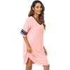 image:imageWiWi Super Soft Nightgowns for Women 34 Sleeve Cooling Nightshirts Sleepwear Bamboo Viscose Dress S4XBblush PinkNavy