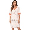 image:imageWiWi Super Soft Nightgowns for Women 34 Sleeve Cooling Nightshirts Sleepwear Bamboo Viscose Dress S4XBcoral Leopard