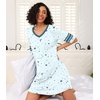 image:imageWiWi Super Soft Nightgowns for Women 34 Sleeve Cooling Nightshirts Sleepwear Bamboo Viscose Dress S4XBlight Blue Stars