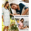 image:imageWiWi Super Soft Nightgowns for Women 34 Sleeve Cooling Nightshirts Sleepwear Bamboo Viscose Dress S4XBlight Blue Stars