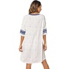 image:imageWiWi Super Soft Nightgowns for Women 34 Sleeve Cooling Nightshirts Sleepwear Bamboo Viscose Dress S4XBoat Leopard