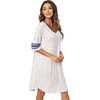 image:imageWiWi Super Soft Nightgowns for Women 34 Sleeve Cooling Nightshirts Sleepwear Bamboo Viscose Dress S4XBoat Leopard