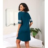 image:imageWiWi Super Soft Nightgowns for Women 34 Sleeve Cooling Nightshirts Sleepwear Bamboo Viscose Dress S4XBpeacock Blue