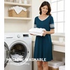 image:imageWiWi Super Soft Nightgowns for Women 34 Sleeve Cooling Nightshirts Sleepwear Bamboo Viscose Dress S4XBpeacock Blue