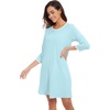 image:imageWiWi Super Soft Nightgowns for Women 34 Sleeve Cooling Nightshirts Sleepwear Bamboo Viscose Dress S4XDaqua