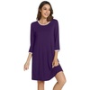 image:imageWiWi Super Soft Nightgowns for Women 34 Sleeve Cooling Nightshirts Sleepwear Bamboo Viscose Dress S4XDdark Purple