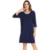 image:imageWiWi Super Soft Nightgowns for Women 34 Sleeve Cooling Nightshirts Sleepwear Bamboo Viscose Dress S4XDnavy